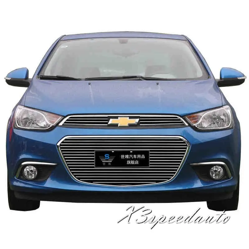 

For Chevrolet Aveo 2014 Racing Grill Grille Cover Trim New Aluminum Alloy 3PCS