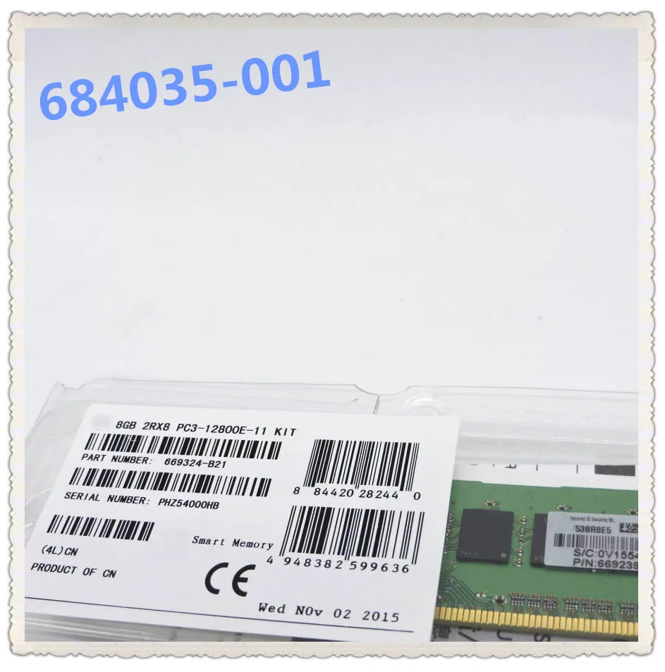 

669324-B21 684035-001 669239-081 8G DDR3 ECC Ensure New in original box. Promised to send in 24 hoursv