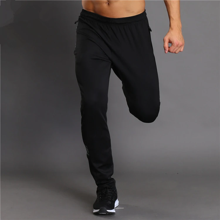GANYANR Brand Running Pants Men Fitness Leggings Gym Jogging Sports Long Trousers Solid Polyester Harem Full Length Training