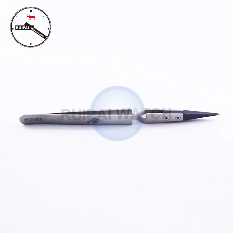 Antistatic reversed ESD Tweezers Watch screws and piny parts pick tools for watchmakers repair