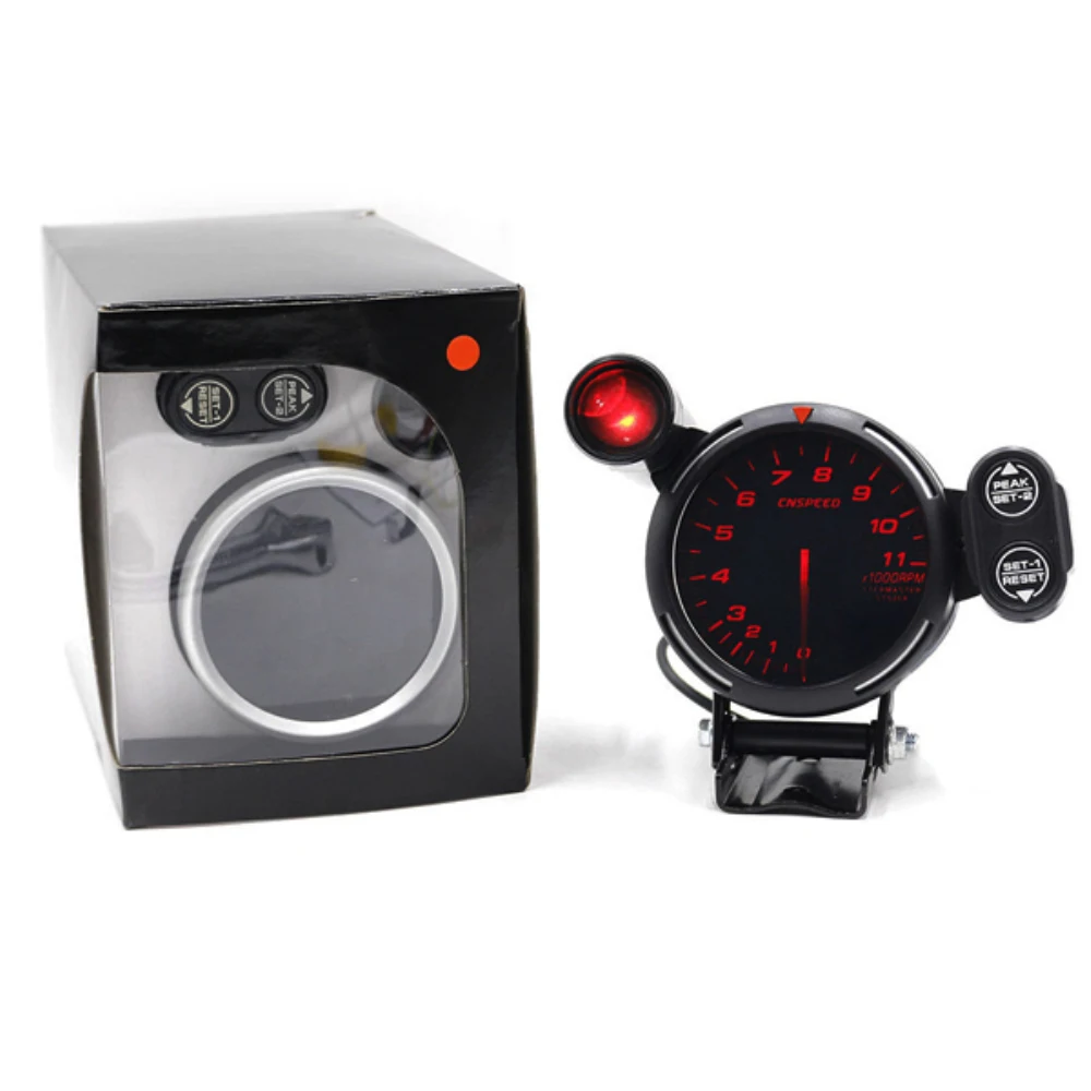 

Professional Aluminium 12V 3.5" diameter Car Tachometer Gauge Kit colored LED Auto Meter +Stepping Motor RPM Shift Light