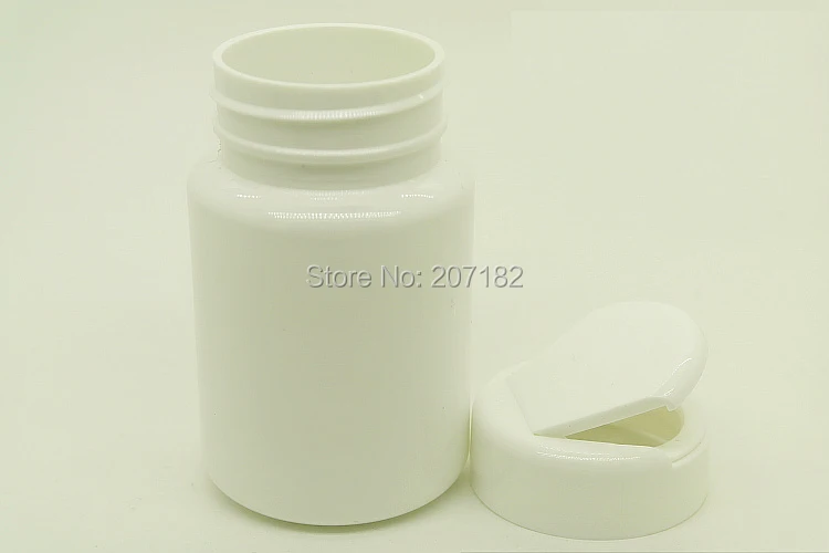 (100pcs/lot) 80cc PET Empty Plastic Bottles, Capsules Bottle, 80ml Powder Bottle---White Color with Flip White Cover