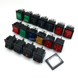 1PC Latching Momentary Rocker Switch KCD4 Power Switch 4 Pins 6 Pins With Light 2/3 Position ON OFF ON 16A 250VAC 20A 125VAC