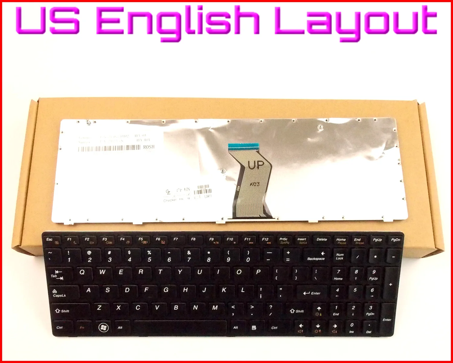 US English Layout Keyboard for Lenovo Z580 Z580A Z585 Z585A V580 N580 N581 N585 N586 G580 G580A G585 G585A 9Z.N5SSW.Q01 Laptop