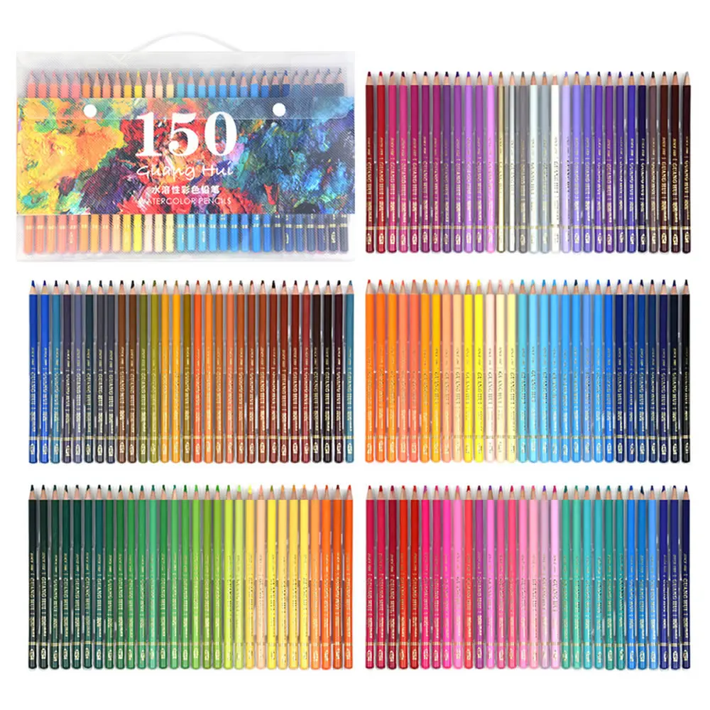 150 Colors Soft Watercolor Pencils Wood Water Soluble Coloured Pencils Set For Lapis De Cor Painting Sketch School Art Supplies