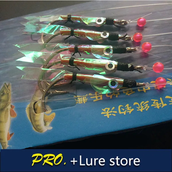 

5packs new artificial sabiki fishing lure jigs special fish skin sabiki baits jigging hooks sabiki lure for sardines