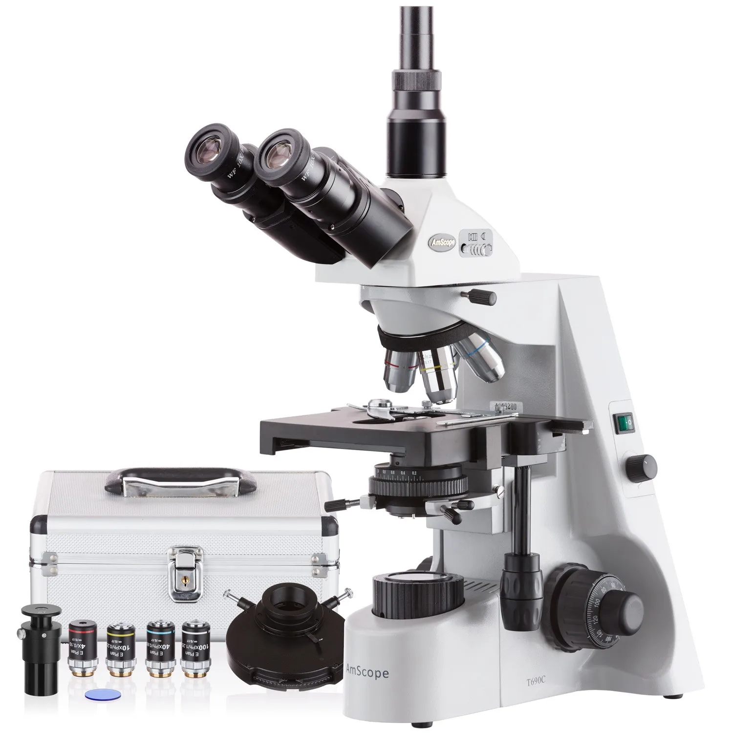 

AmScope 40X-2000X Professional Infinity Plan Phase Contrast Kohler Trinocular Microscope T690B-PCT200INF-PL