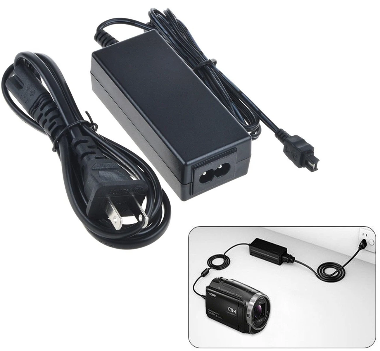 AC Adaptor Daya Charger untuk Sony DCR-HC51E, DCR-HC52E, DCR-HC53E, DCR-HC54E, DCR-HC62E, DCR-HC65E, DCR-HC85E Handycam Camcorder