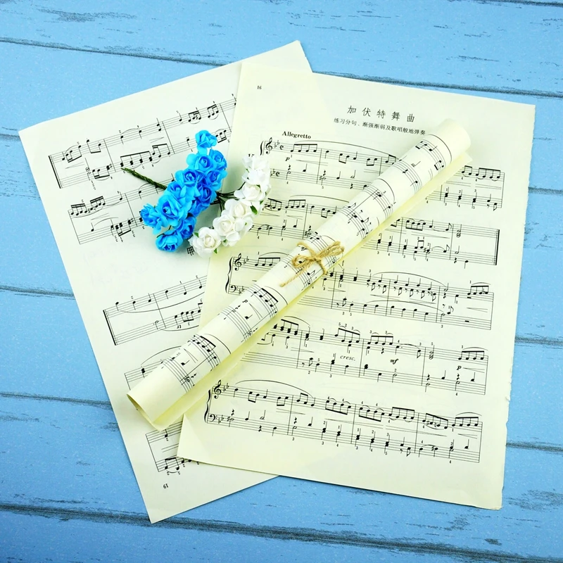 2pcs/lot White Vintage Style HD Font Music Spectrum Paper 22*27 cm DIY Mini Items Photography Accessories Photos Studio Props