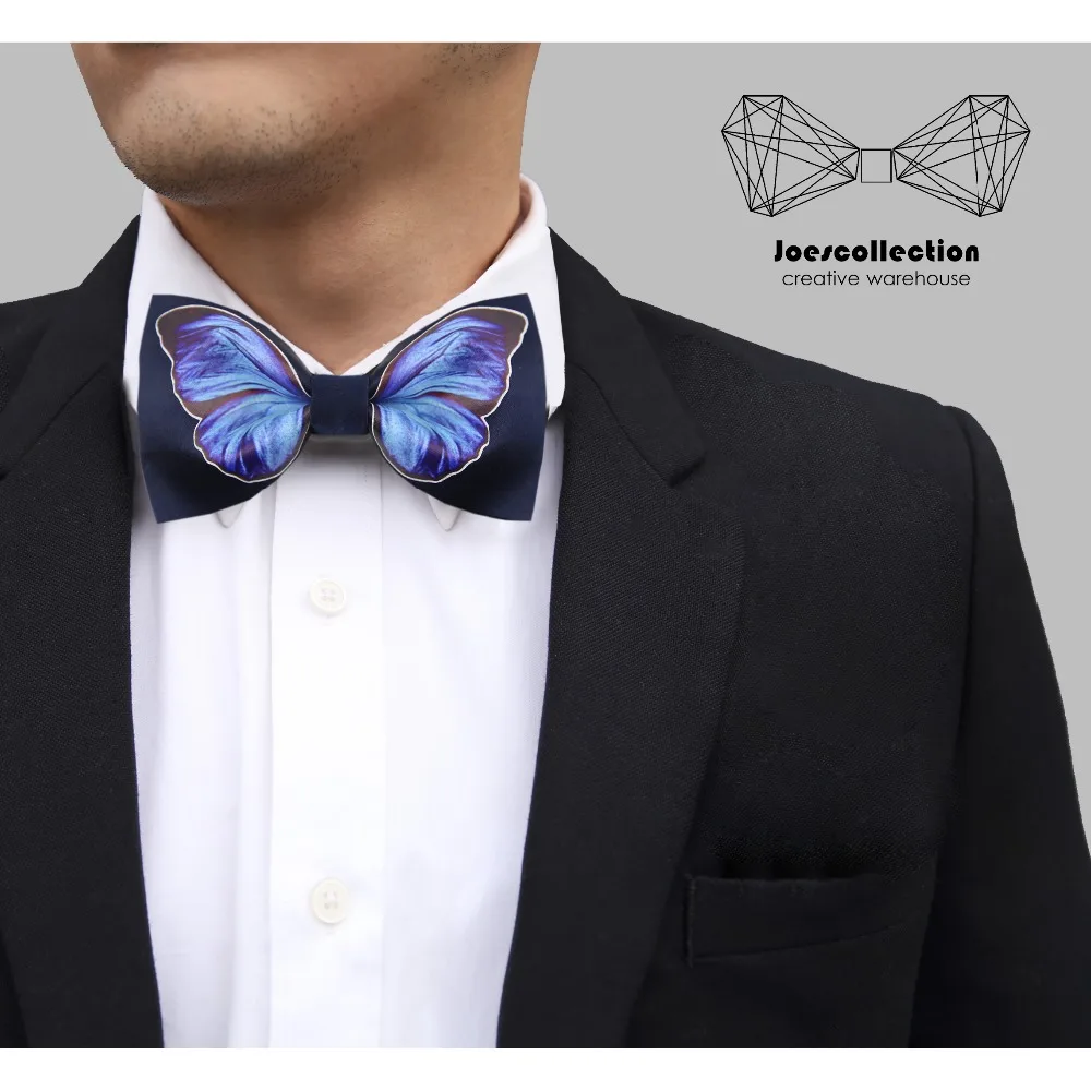 new-free-shipping-men's-male-man-fashion-original-design-printed-black-tie-business-casual-married-groom-groomsman-butterfly