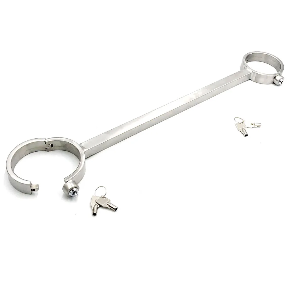 Lockable Ankle Cuffs Stainless Steel Leg Bondage Spreader Bar Legcuffs BDSM Tools Sex Toys For Couples Woman Adult Games