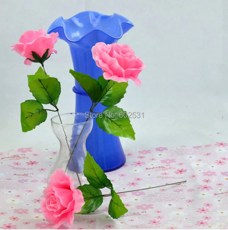 SPR 20PCS/LOT 5 colors Simulation of high- grade silk flower Single branch Hibiscus Rose WEDDING FLOWERS Bride holding flowers