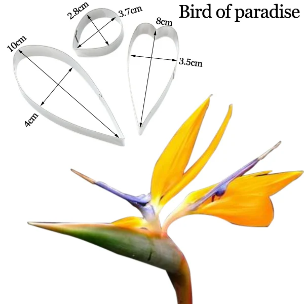 Large Gumpaste Strelitzia Birds of Paradise Silicone Mold Flower Cake Decorating Tools Gumpaste,Sugarcraft Clay Moulds CS374