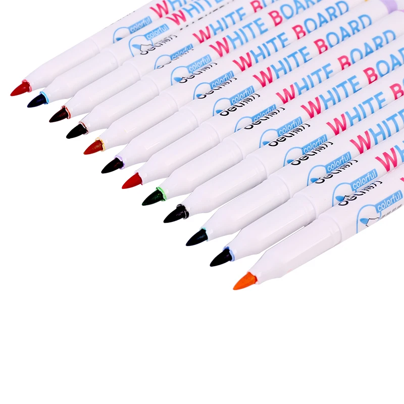 12PCS/Bag Deli S506 stationery colorful whiteboard marker white board pen graffiti painting easy to erase teaching children