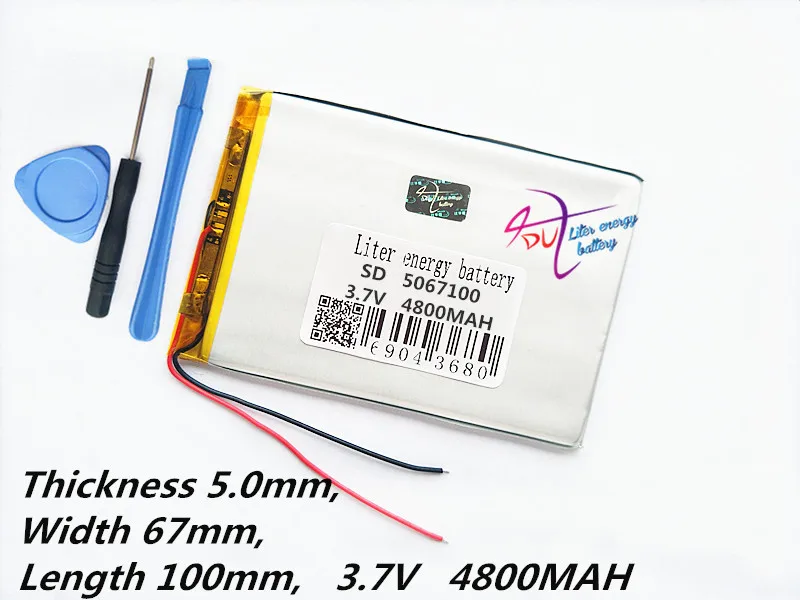 Планшетный ПК 3,7 В, 4800 мАч (полимерный литий-ионный аккумулятор), литий-ионный аккумулятор для планшетных ПК 7 дюймов 8 дюймов 9 дюймов [5067100]