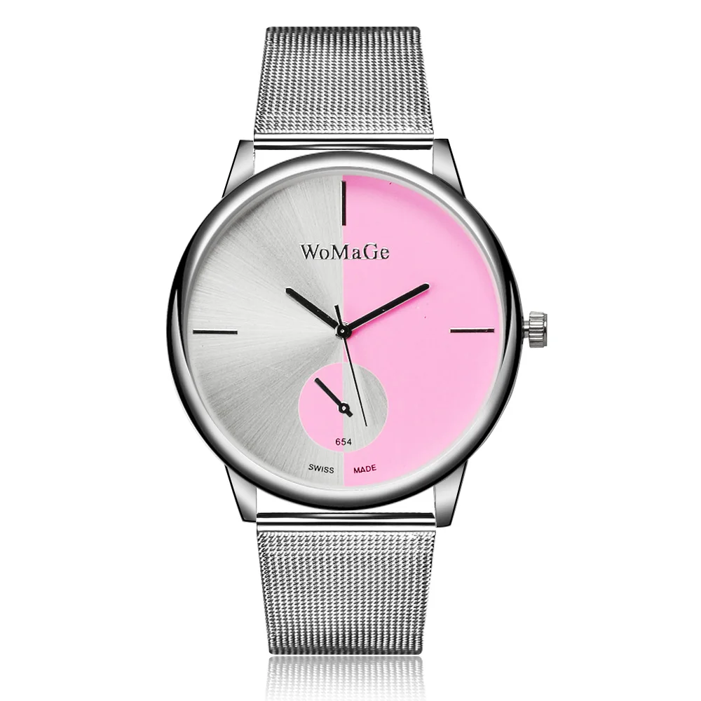 WoMaGe Top Brand Luxury Women's Watches Stainless Steel Band Minimalist Quartz Wrist Watch Women Watches Clock relogio feminino