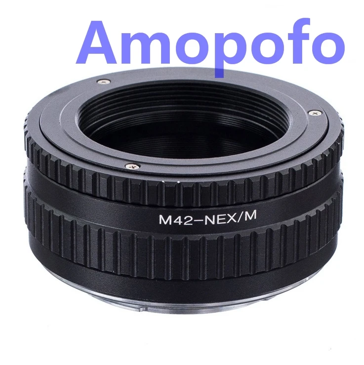 Amopofo M42-NEX/M Adapter  M42 Screw Mount Lens to SonyE Mount Adapter NEX Macro Focusing Helicoid NEX-3, NEX-5, A5000, A6000, A