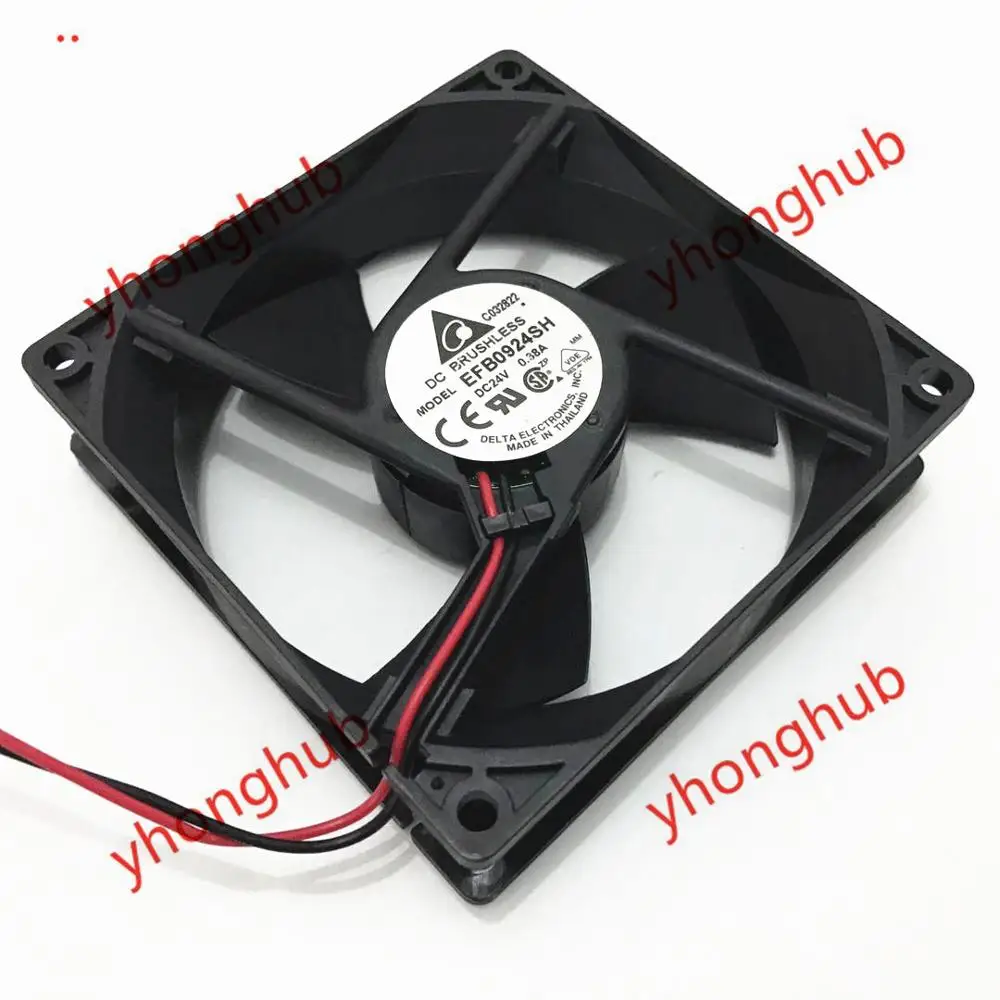 

Delta Electronics EFB0924SH DC 24V 0.38A 92x92x25mm 2-wire Server Cooling Fan