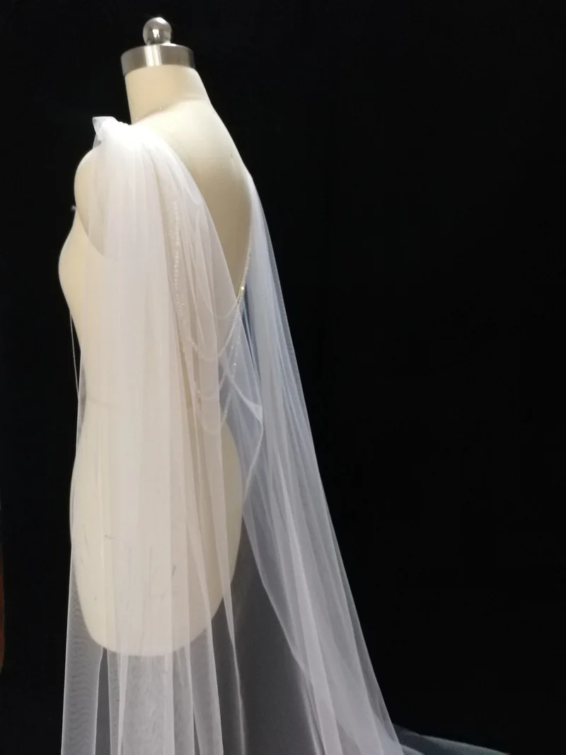 Wedding cape - Bridal cape veil - wedding bolero-  Back Necklace, Wedding Cape Veil, Modern Veil, Bridal Back Necklace