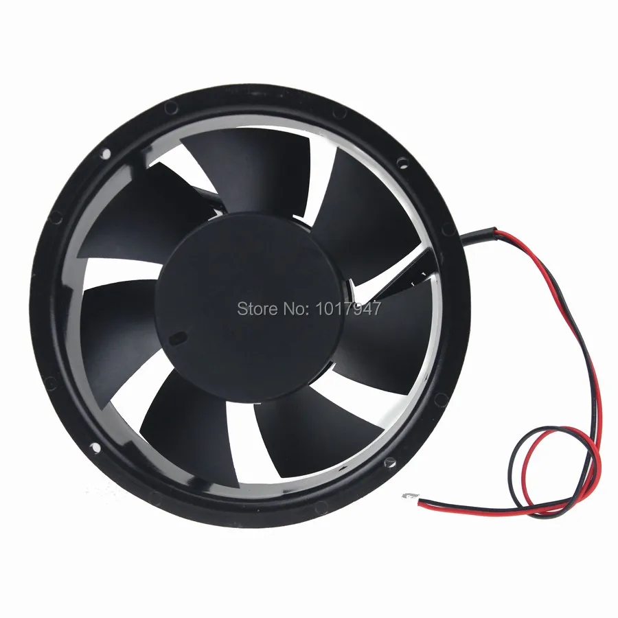 2Pcs lot Circle Cooler DC 12V 172mm x 51mm 17251 17cm Metal Case Dual Ball Industrial Exhaust Cooling Fan 2Pin