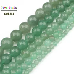 Natural Stone Beads Green Aventurine Round Loose Beads for Jewelry Making DIY Bead Bracelet 15'' Strand Pick Size 4/6/8/10/12mm