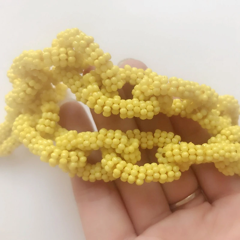 New Fashion Design Yellow Flower Beads Handmade Choker Sweet Necklace