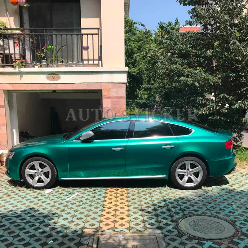 Luxury Ultra Glossy Metal Emerald Green Gloss Metallic Vinyl wrap For Car Wrap Styling With Air Bubble Free 1.52*20M/Roll 5x65ft