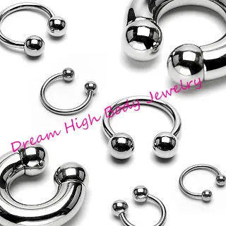 

300pcs Horseshoe 316L stainless steel Body Piercing Jewelry Curved Circular Barbell Ball Horse Shoe 16G Eyebrow Ring Bar Sizes