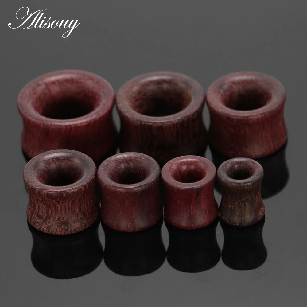 1pc fashion flesh tunnels ear plugs big gauge piercing expander brown Bubinga rose wood 8mm - 20mm pircing body jewelry for men