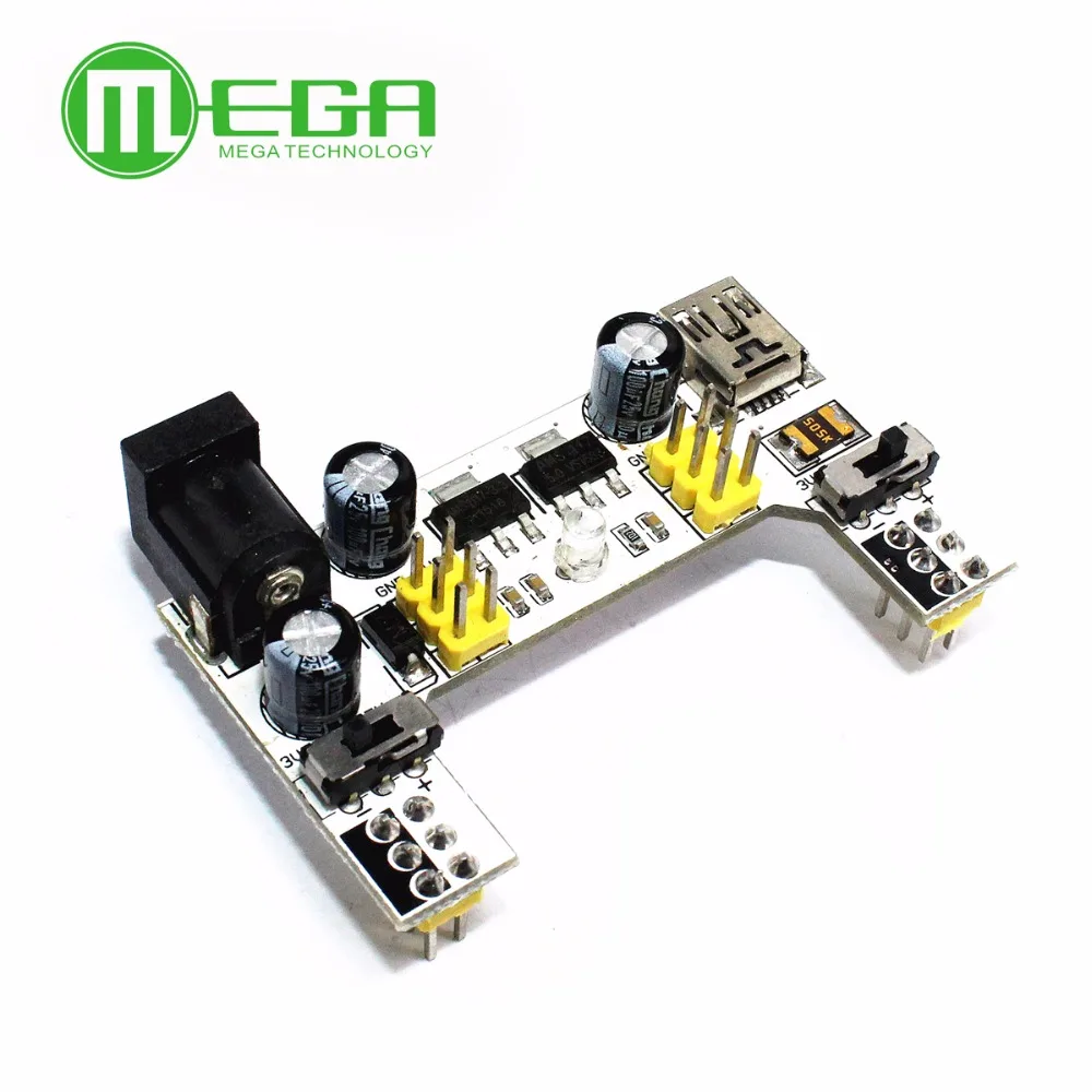 1pcs MB102 Mini USB Interface Breadboard Power Supply Module MB-102 Module For Arduino White DC 7-12V 2 Channel Board