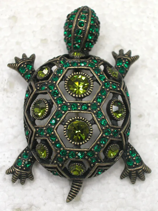 60pcs/lot Mixed Color (Can Notes Color) Wholesale Fashion brooch Rhinestone Turtles Pin brooches C102026