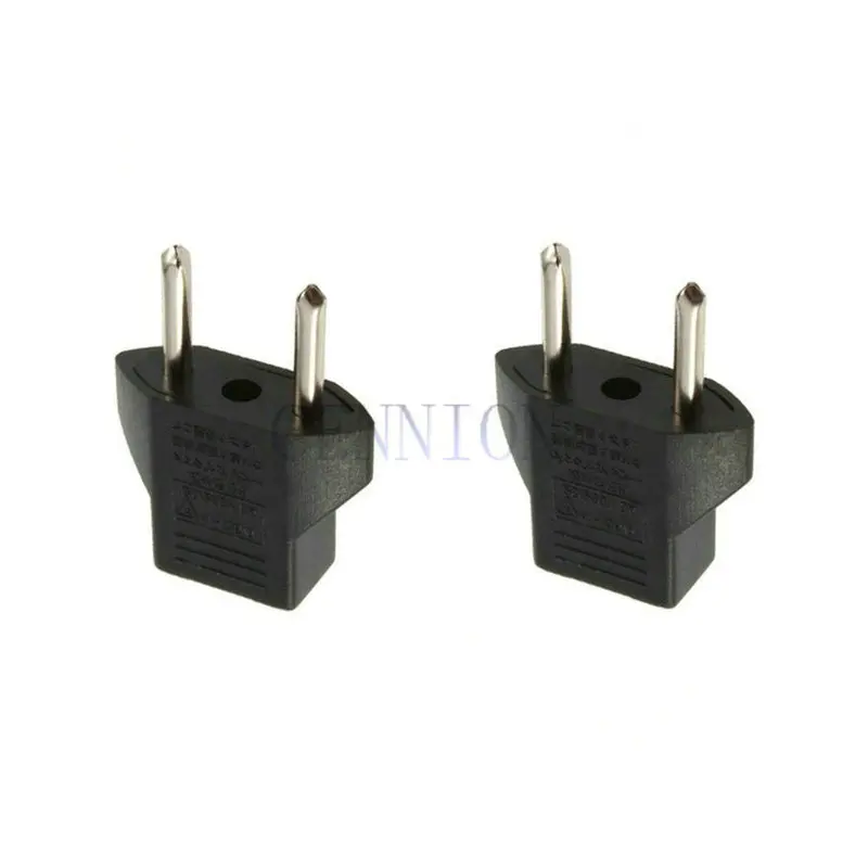 Black US To EU 2 pin AC Power Plug Travel Adapter Converter 1000pcs express shipping