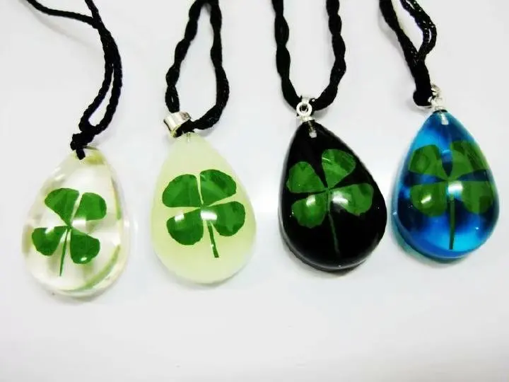 18 pcs mixed colorful cute four leaf clover mixed bottom fashion pendant