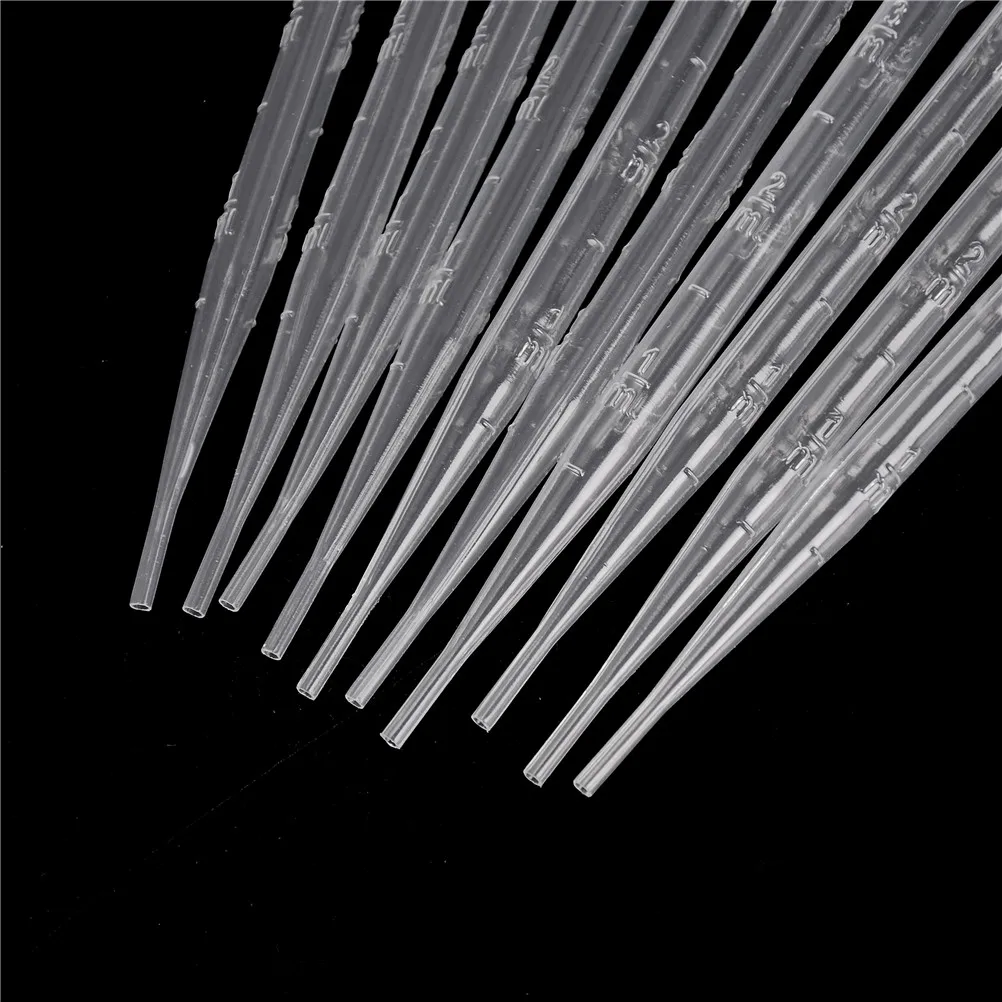 100Pcs 3ML Transparent Pipettes Disposable Safe Plastic Eye Dropper Transfer Graduated Pipettes For Lab Experiment Supplies