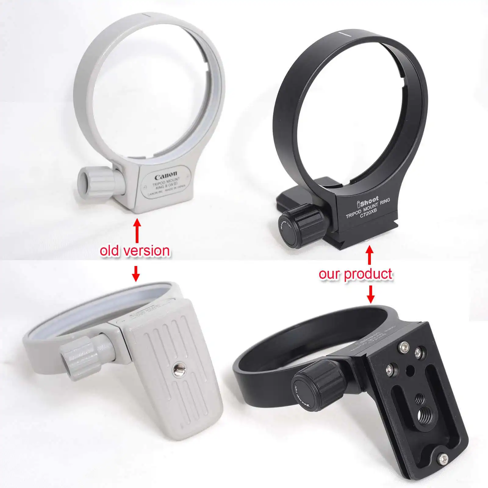 Metal Lens Support Collar Tripod Mount Ring for Canon EF 100-400 F/4.5-5.6L IS USM, 300 F/4L IS USM, EF 70-200 f/2.8L IS III USM