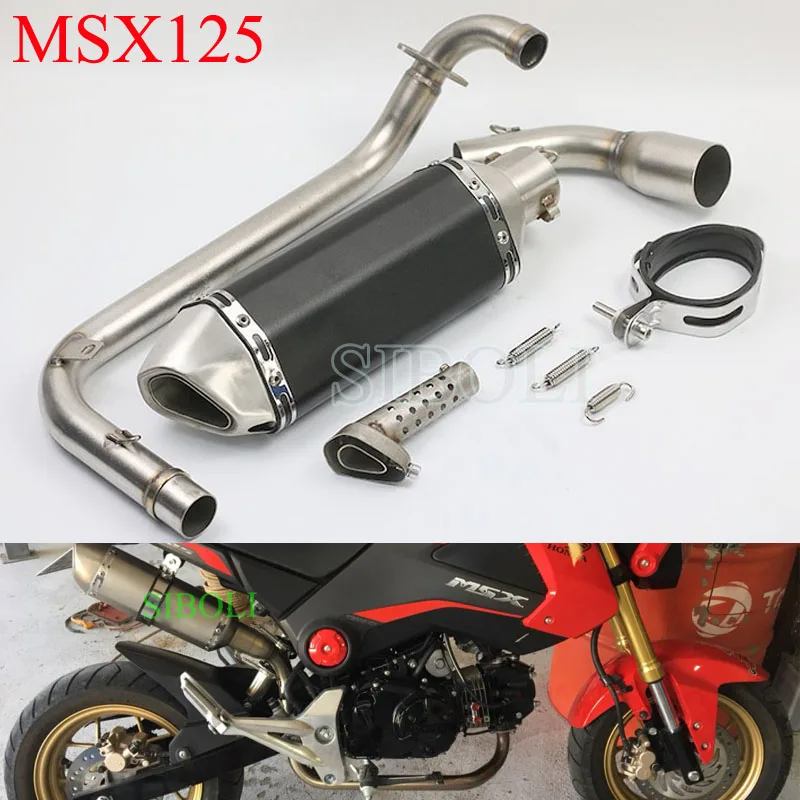 MSX 125 Motorcycle For Ak Exhaust Muffler With DB Killer Connect Pipe FOR HONDAA MSX125 2012 2013 2014 2015
