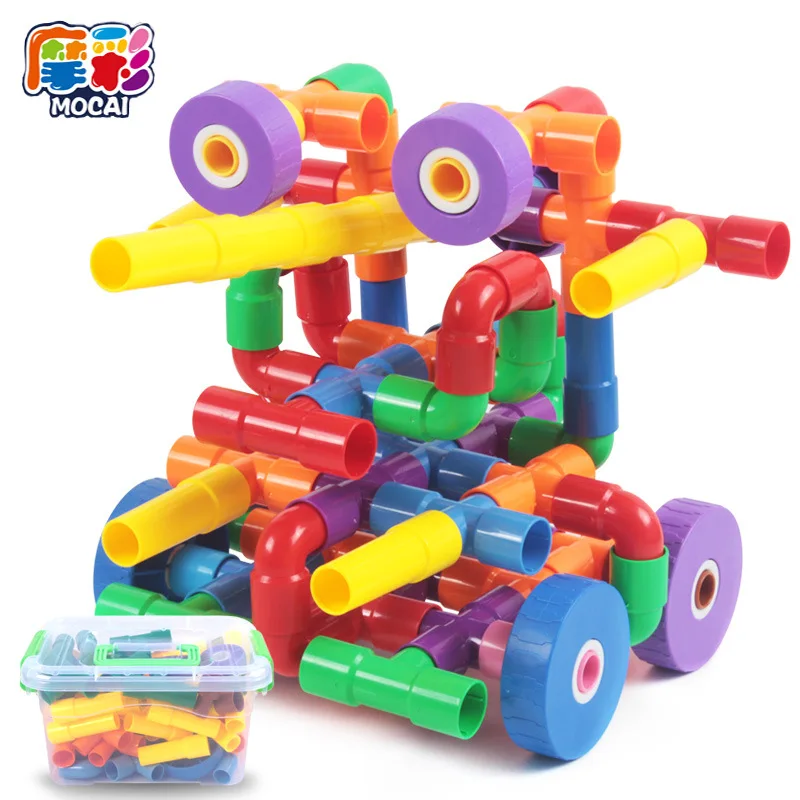 

66PCS Assembled Blocks Water Pipeline Tunnel Model Toy Colorful Construction Building Blocks Children Leaning Educational Toys