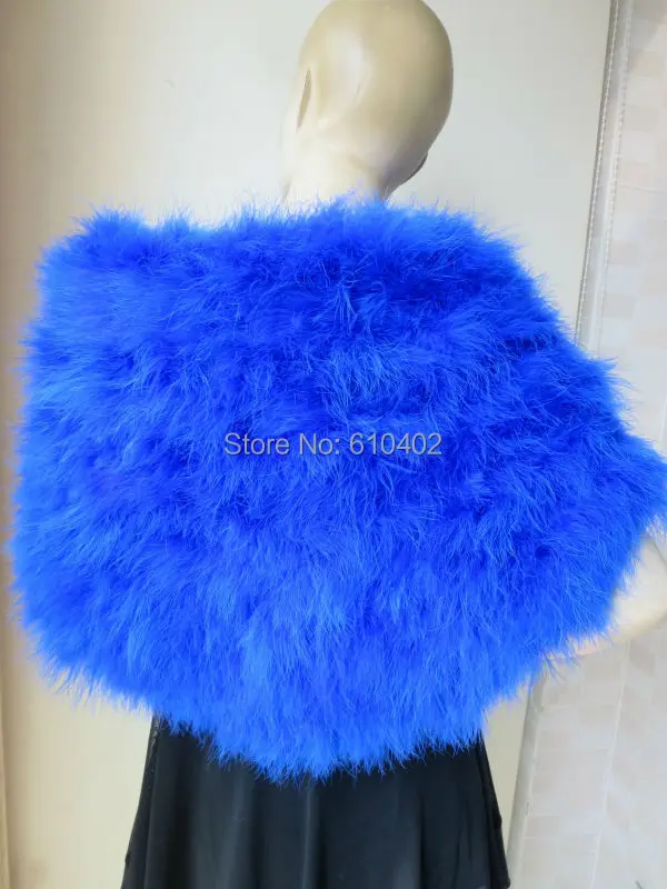 170CM*45CMGenuine Real ostrich feather fur Scarf cape  /sapphire blue