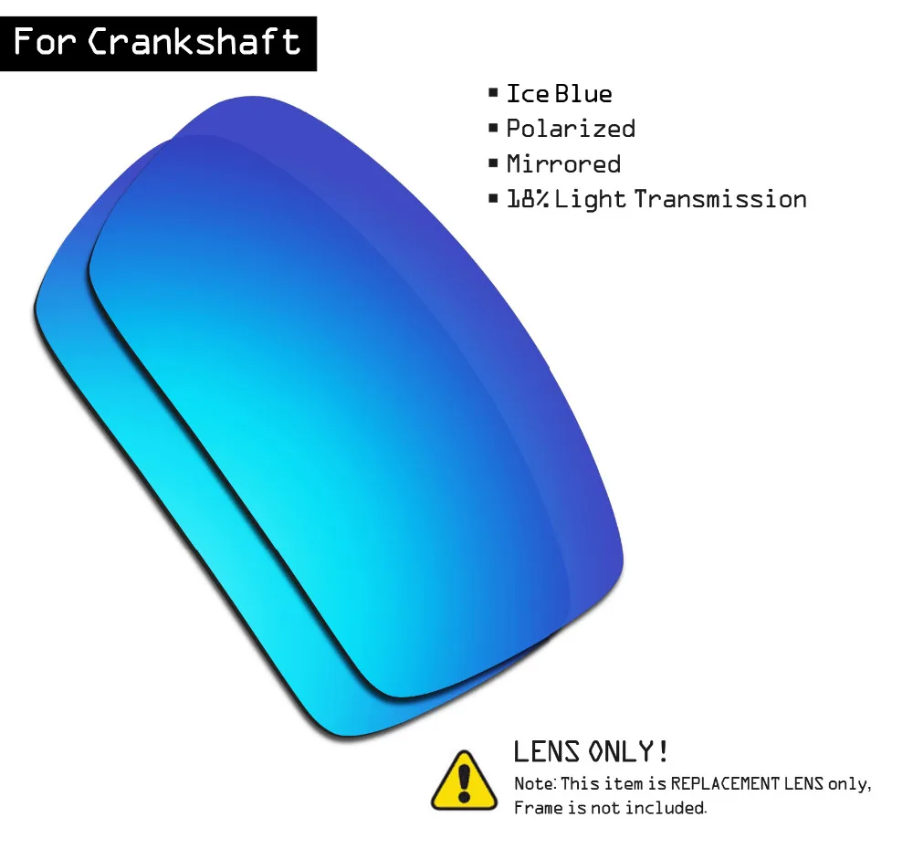 

SmartVLT Polarized Sunglasses Replacement Lenses for Oakley Crankshaft - Ice Blue