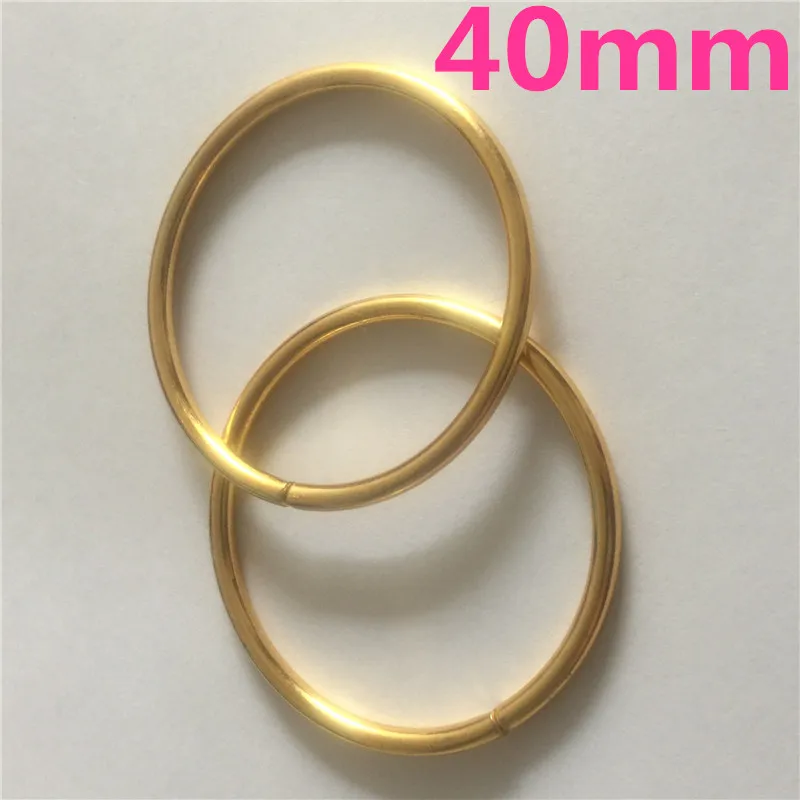 50pcs 40mm Gold Metal Iron O Rings of leather Garment Bags Scarf Accessory Cast High Quality Carft Strap Round DIY