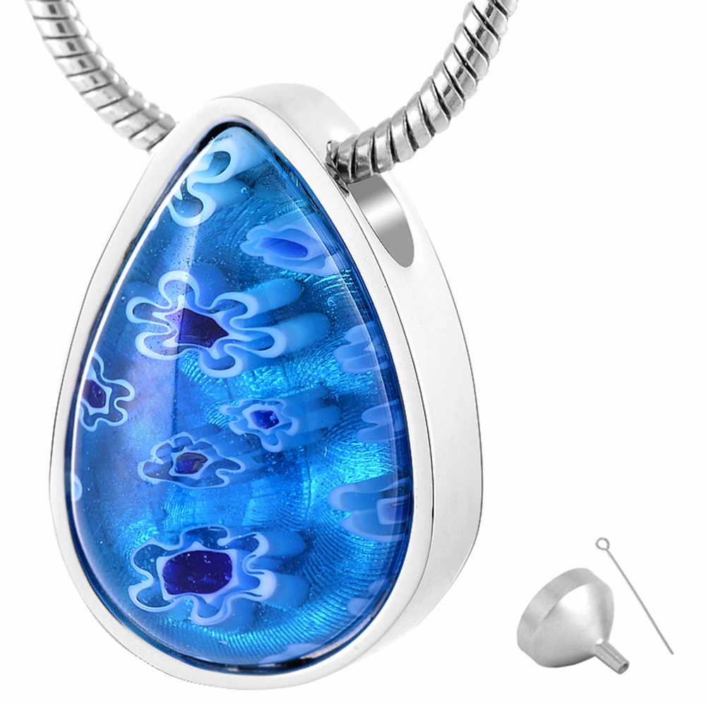 

MJD8476 Cremation Jewelry Water Drop Shape Ashes Necklace Memorial Keepsakes Urn