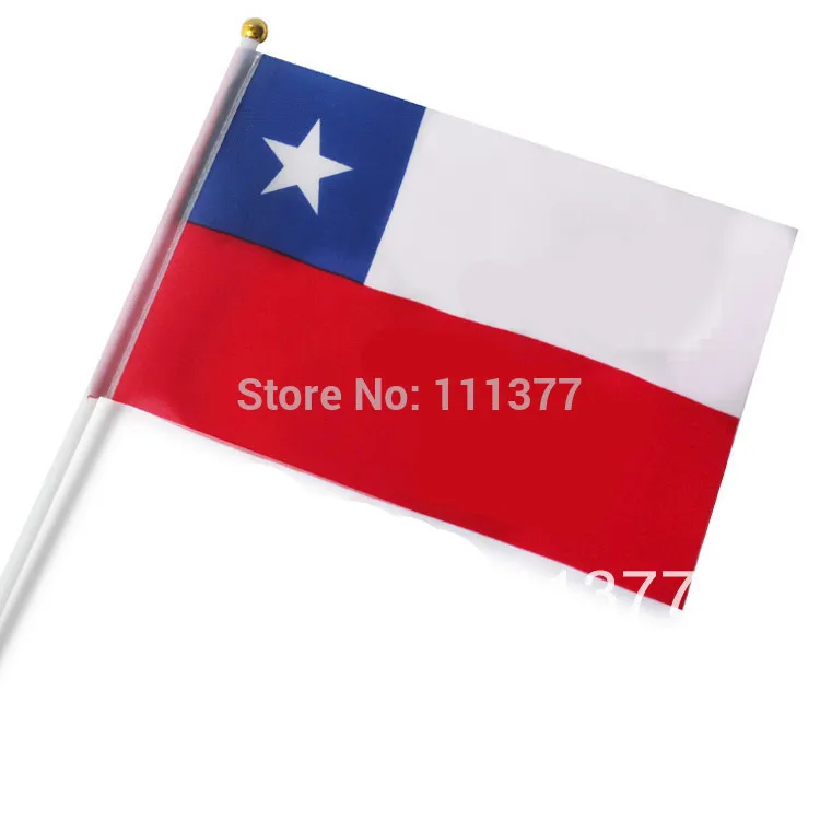 Venezuela Columbia Ecuador peru Uruguay Chile flags 14*21cm with poles used in desktop, sports and national activities