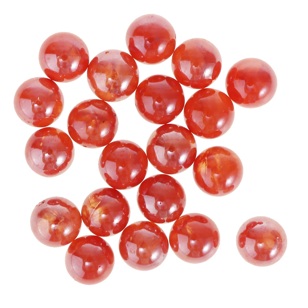 20Pcs 16mm Orange Clear Glass Marbles Balls Vintage Game Toy For Kids