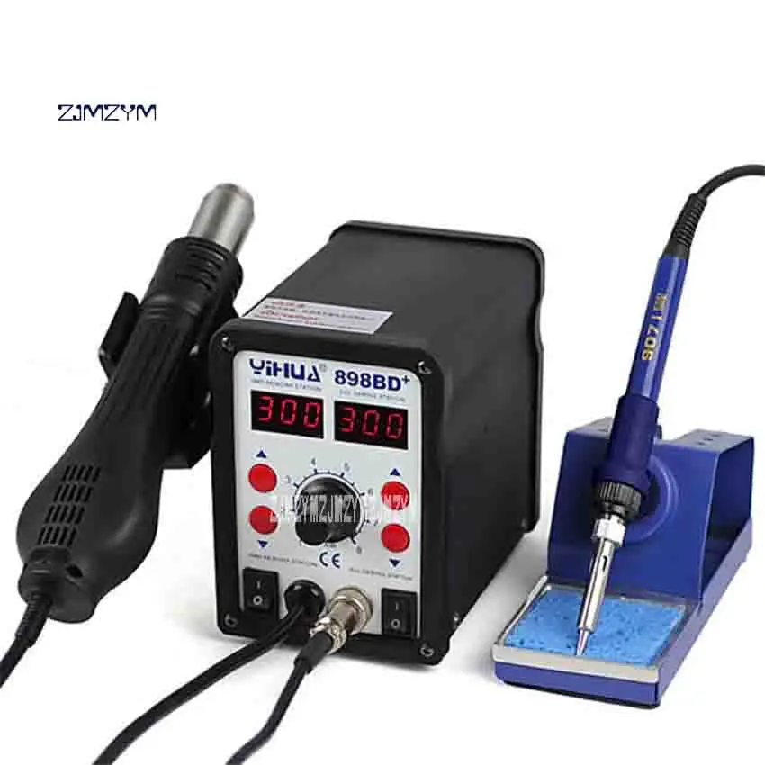 ZJMZYM New Arrival 898BD+ 700W 2 in 1 Digital Display Electric Soldering Iron And Heat Hot Air Gun Rework Solder Welding Station