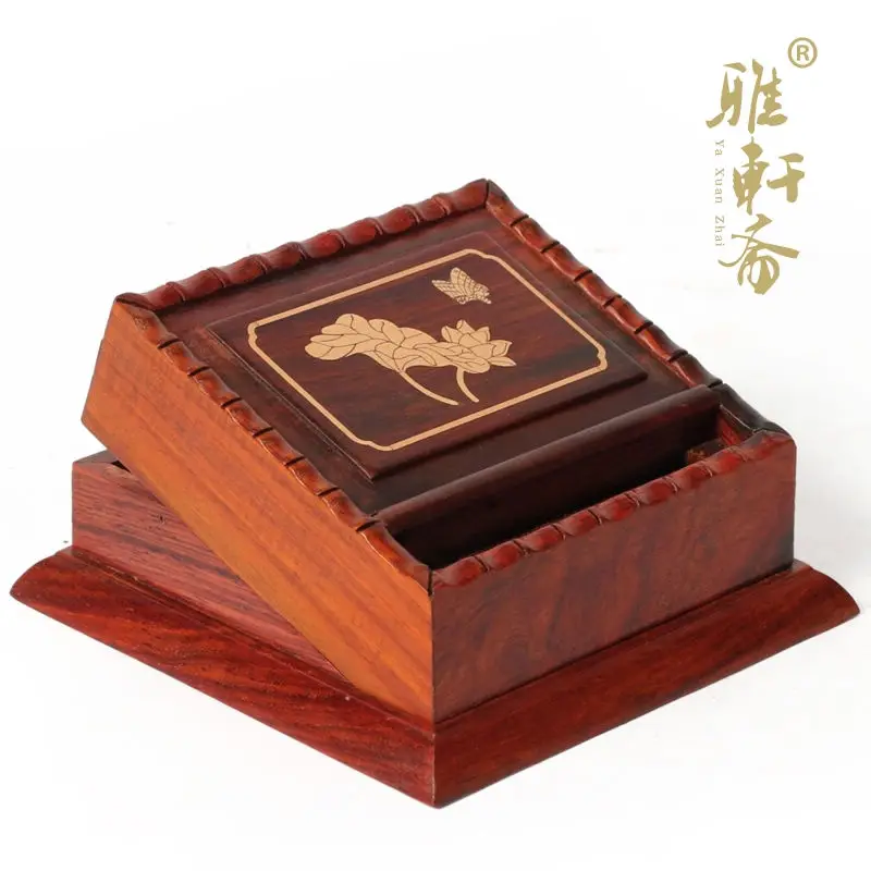 

Wood carving crafts mahogany red sandalwood rosewood cigarette smoke jump automatic cigarette smoke wooden box