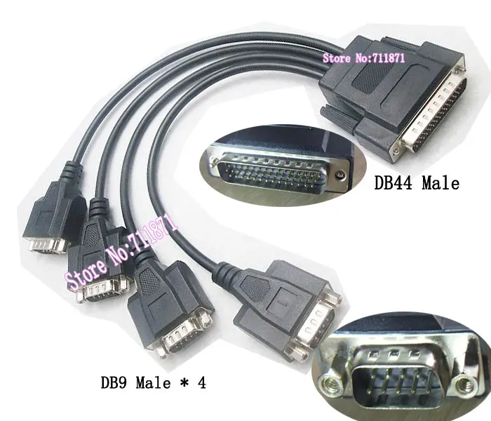 DB44 Male to DB9 Male 44P to 9P Male MOXA Serial port card 44Pin/9Pin Male Cable DB44 to RS232/RS422/RS485 DB44Pin to DB9in Line