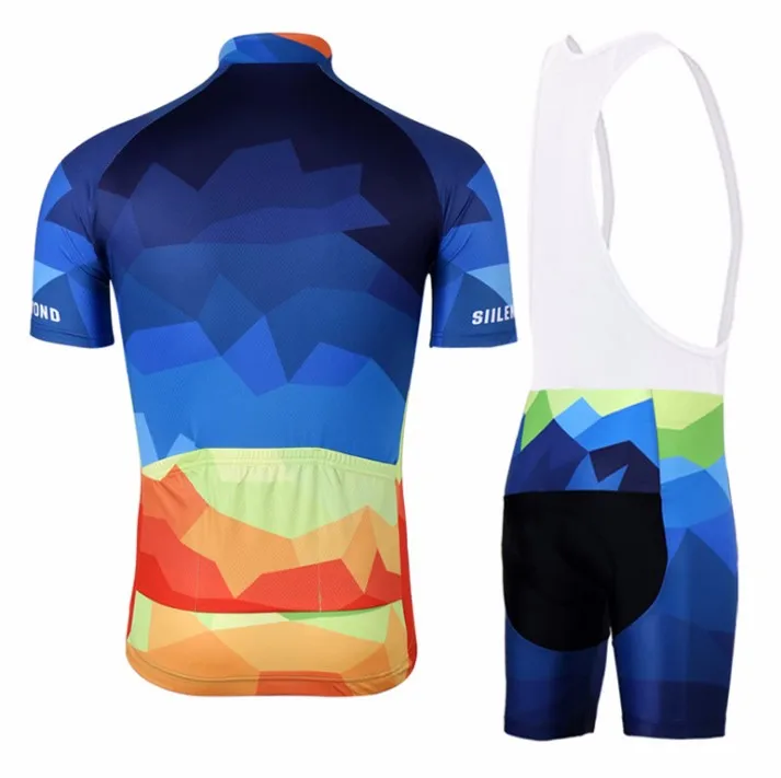 Men Quick Dry Short Sleeve Jersey Bib Shorts Two Pieces Cycling Clothing Sportswear Outdoor Bike Breathable Cycling Suit