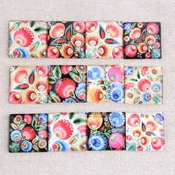 reidgaller mix color pattern photo square glass cabochon 10mm 12mm 15mm 18mm 20mm 25mm diy flat back handmade jewelry findings