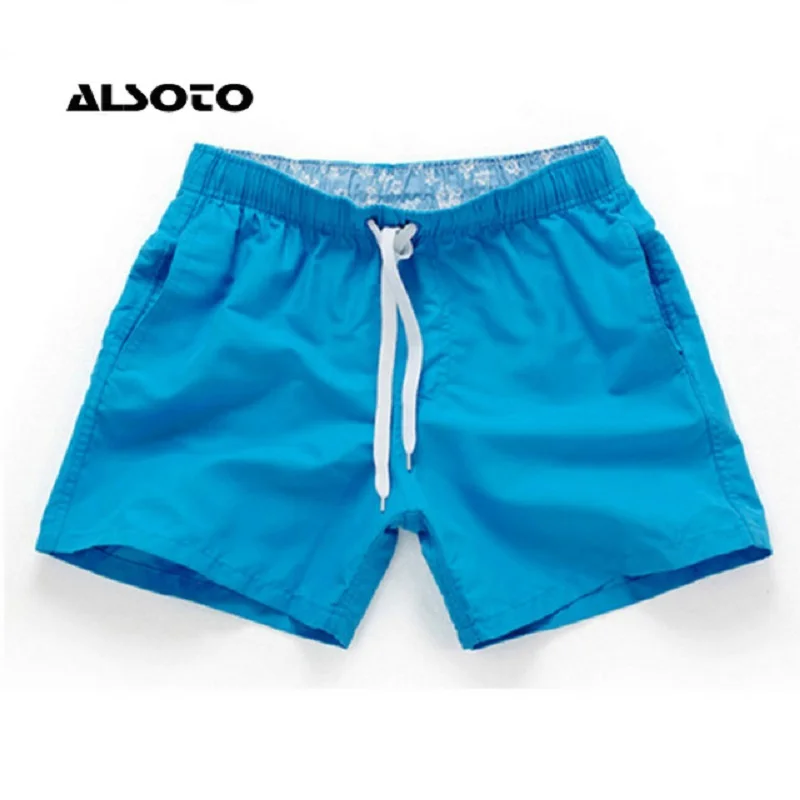 Short de Fitness Décontracté à vaccage Rapide pour Homme et Femme, Vêtement de Plage, de BoardGoals, Taille artificiel astique, Couleur Unie, Été