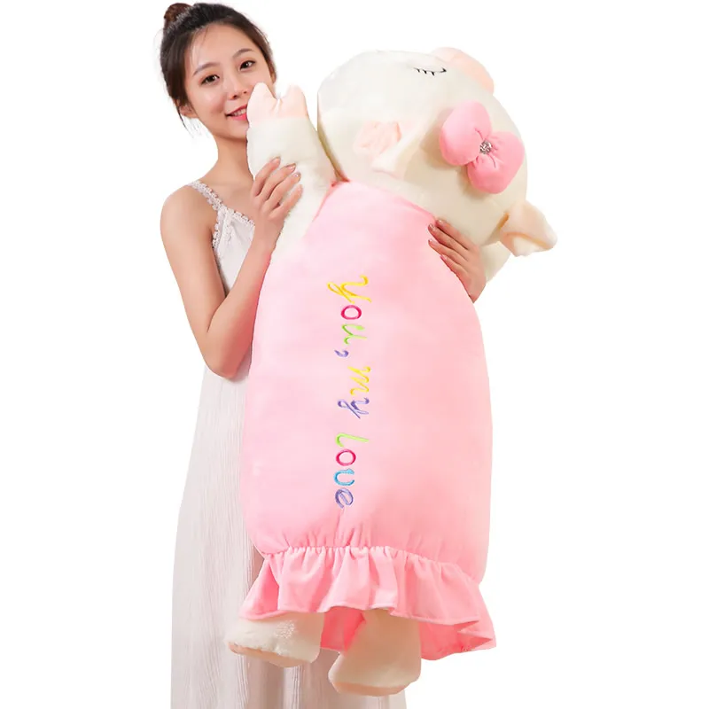 

Factory Price Kawaii Cartoon Pig Plush Toy Pillow Giant Soft Piggy Doll for Girl Children Gift Decoration 39inch 100cm DY50620